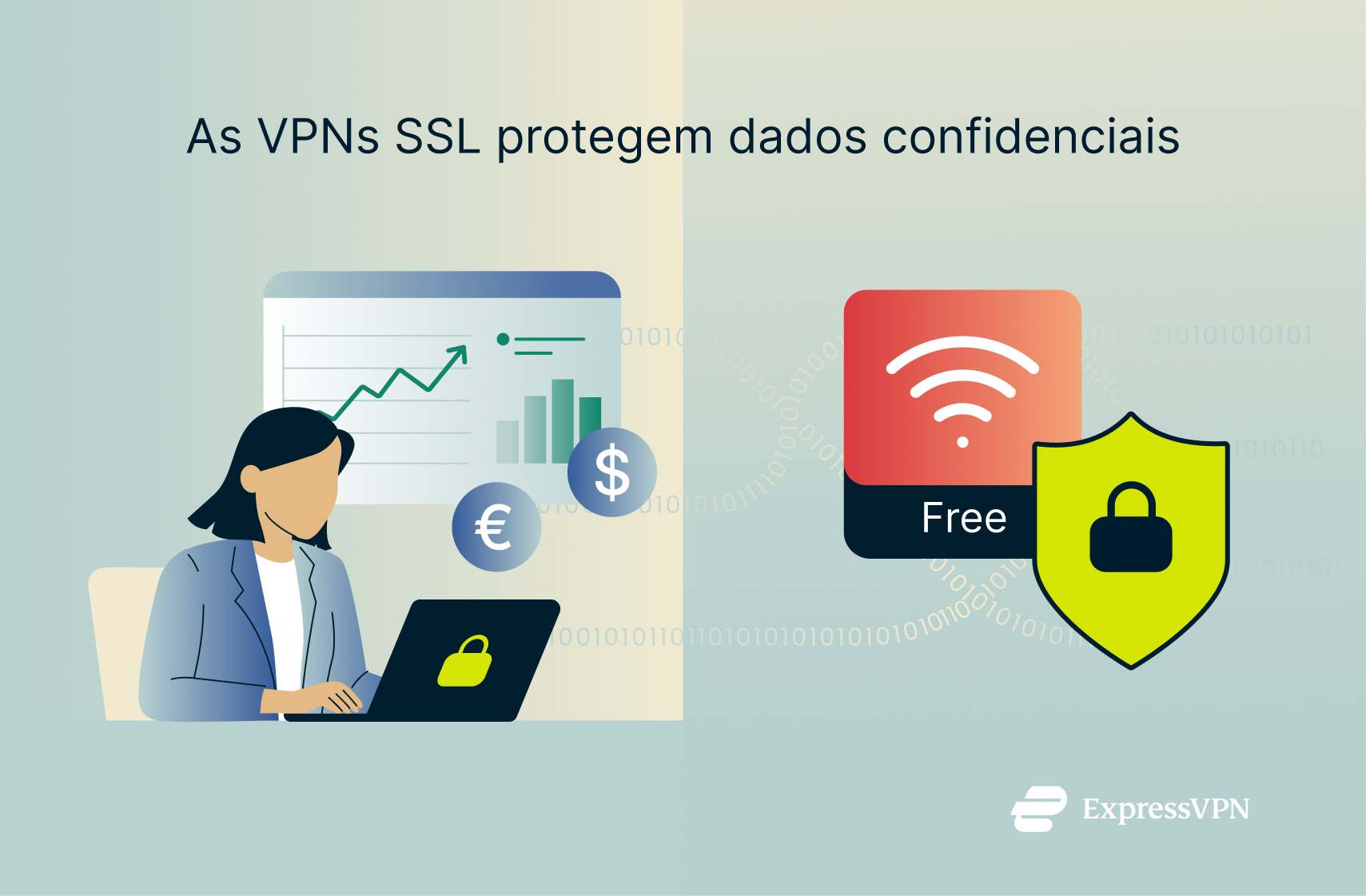SSL Illustration showing SSL VPN protecting sensitive data.