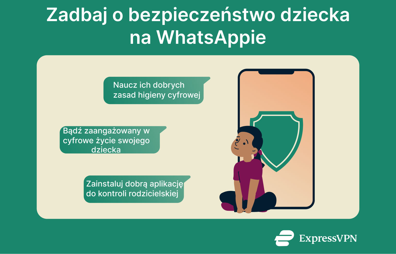 A list of 3 top tips for keeping children safe on WhatsApp.