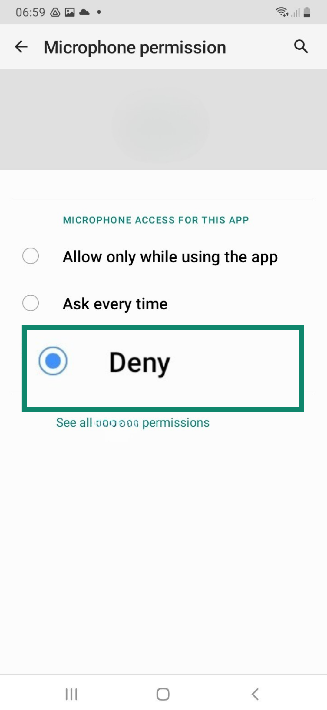 How to deny microphone access to an app on an older Android.
