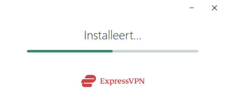 ExpressVPN installation in progress on Windows.