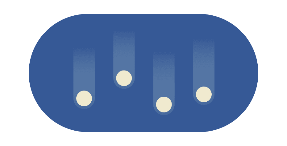 4つの落ちるドット。