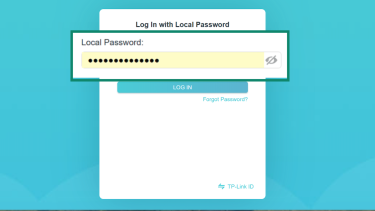 Logging in to the TP-Link router page.