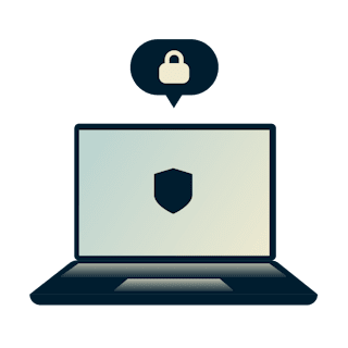 Portátil conectado à internet via servidor proxy.