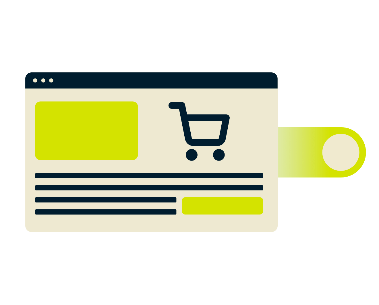 Janela do navegador de compras.