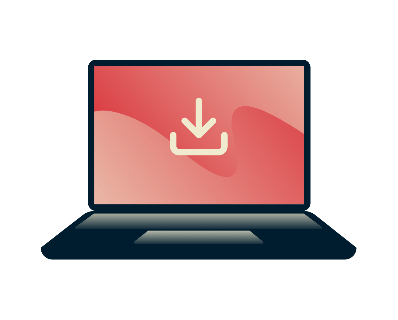 Faça o download anonimamente. Portátil com ícone de download.