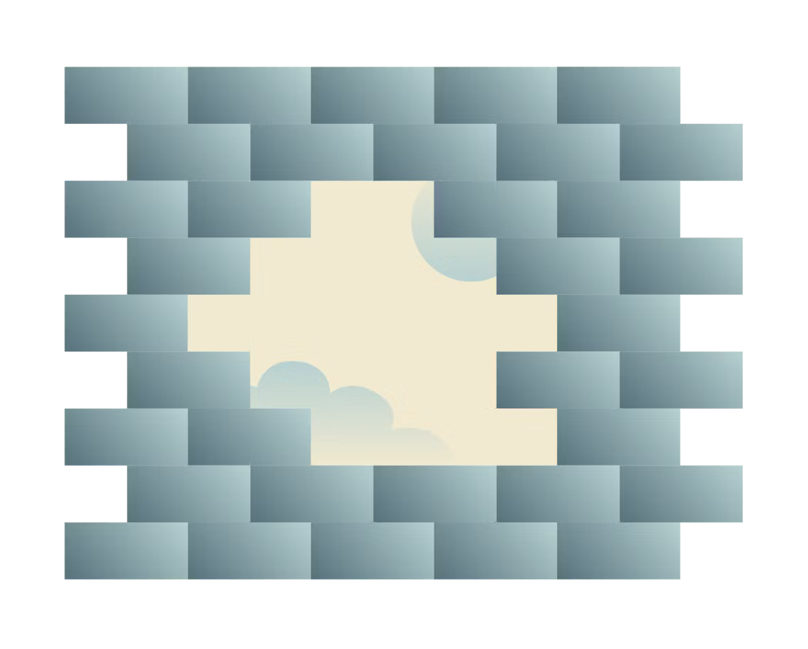 Ceglana ściana z otworem.