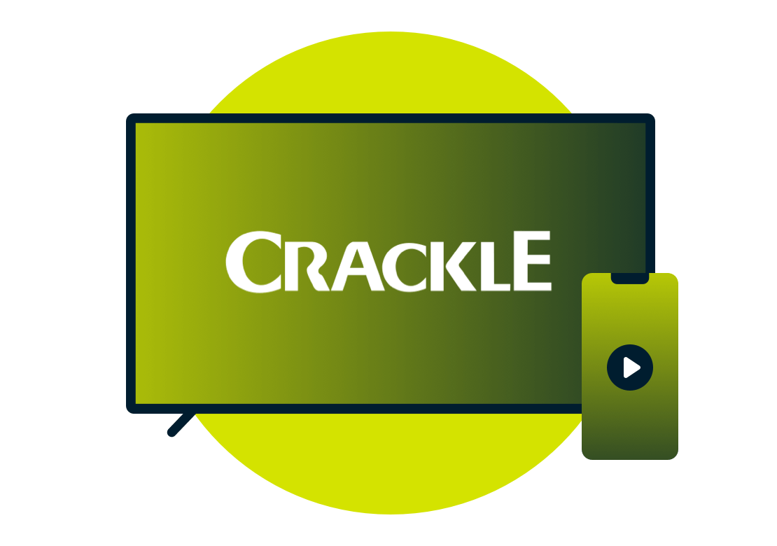 Logo Crackle na ekranie telewizora.