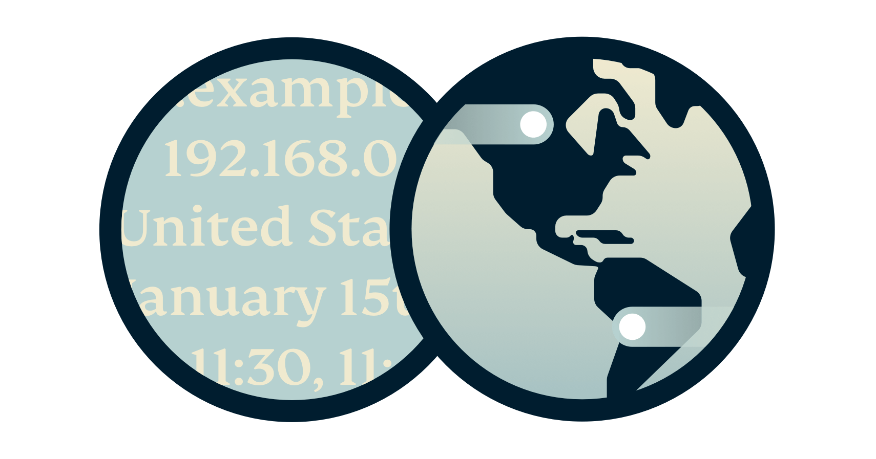IPアドレスやURLの横にある地球。