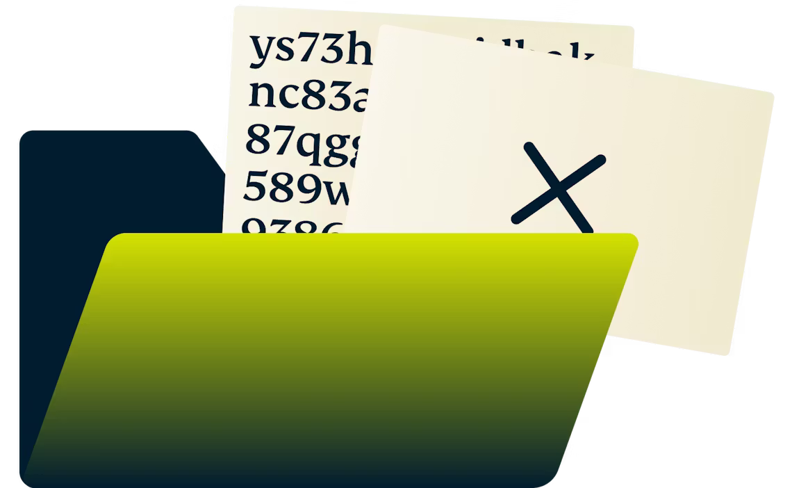 Gesicherte Dateien in einem Manila-Ordner.