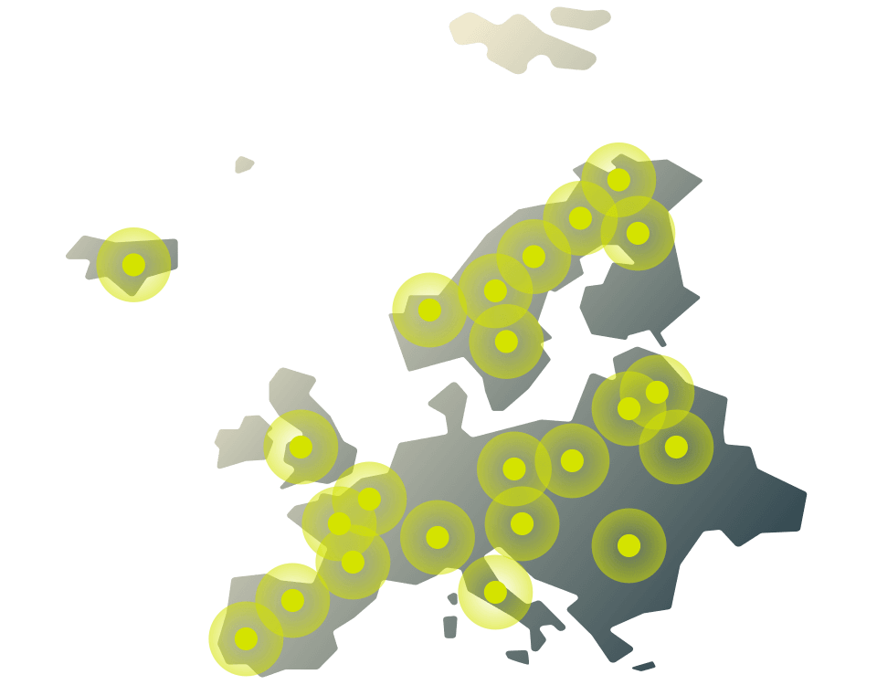 Connettiti a numerose posizioni server europee con l'enorme rete globale di ExpressVPN.