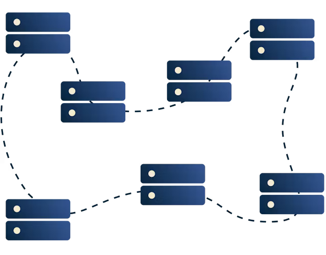الخوادم المتصلة ببعضها البعض.