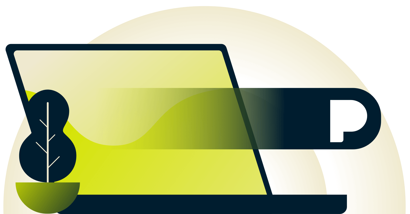 ไอคอนท่าทางที่มีไอคอน Pandora ผ่านแล็ปท็อป