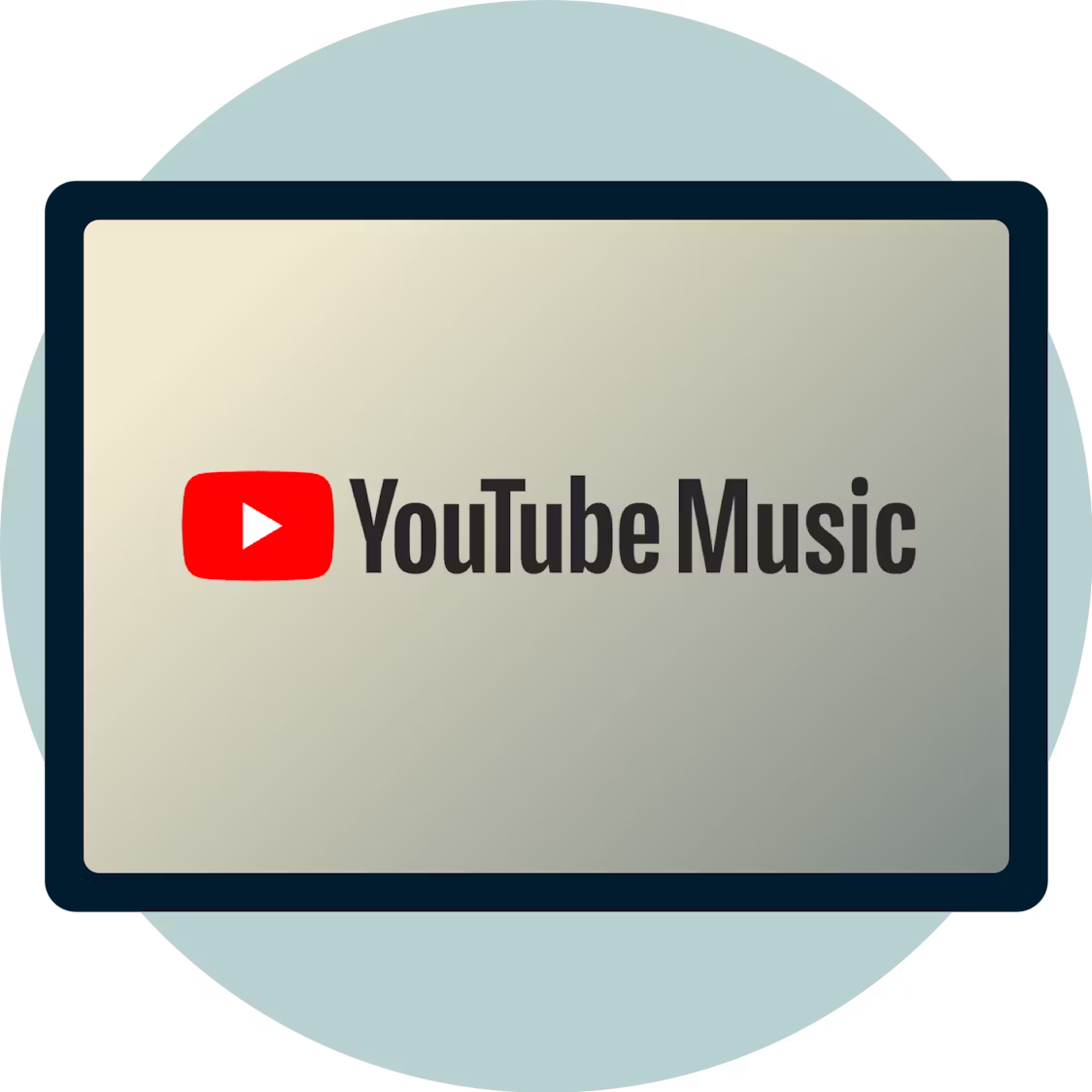 YouTube Music-logotypen på en skärm.