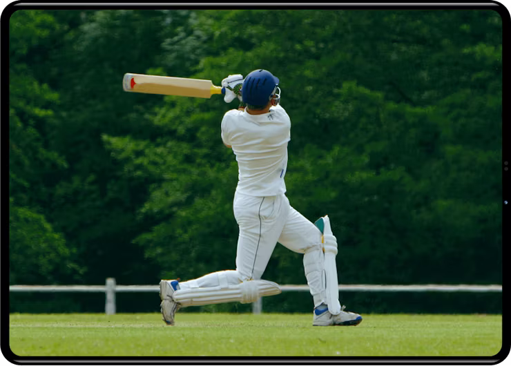 Кто-то смотрит крикет на Hotstar на планшете.