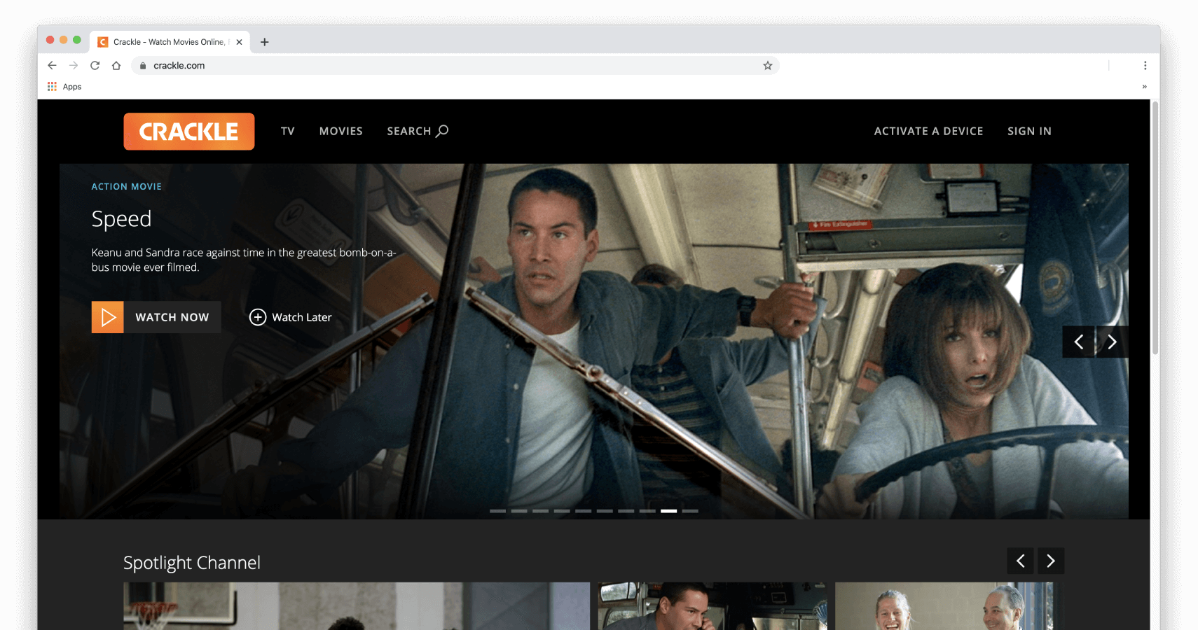 Crackle na ekranie komputera.