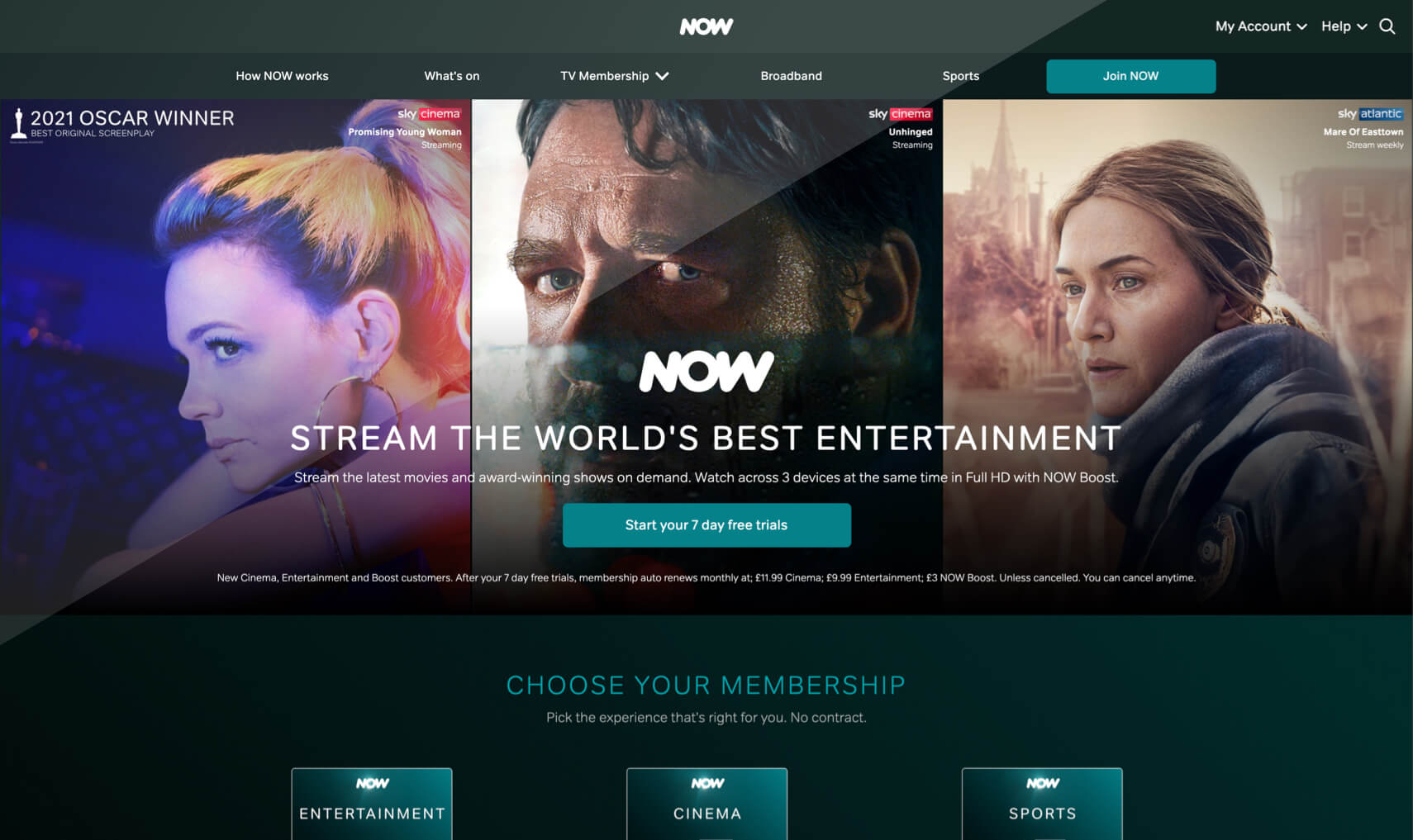 Screenshot van Now TV