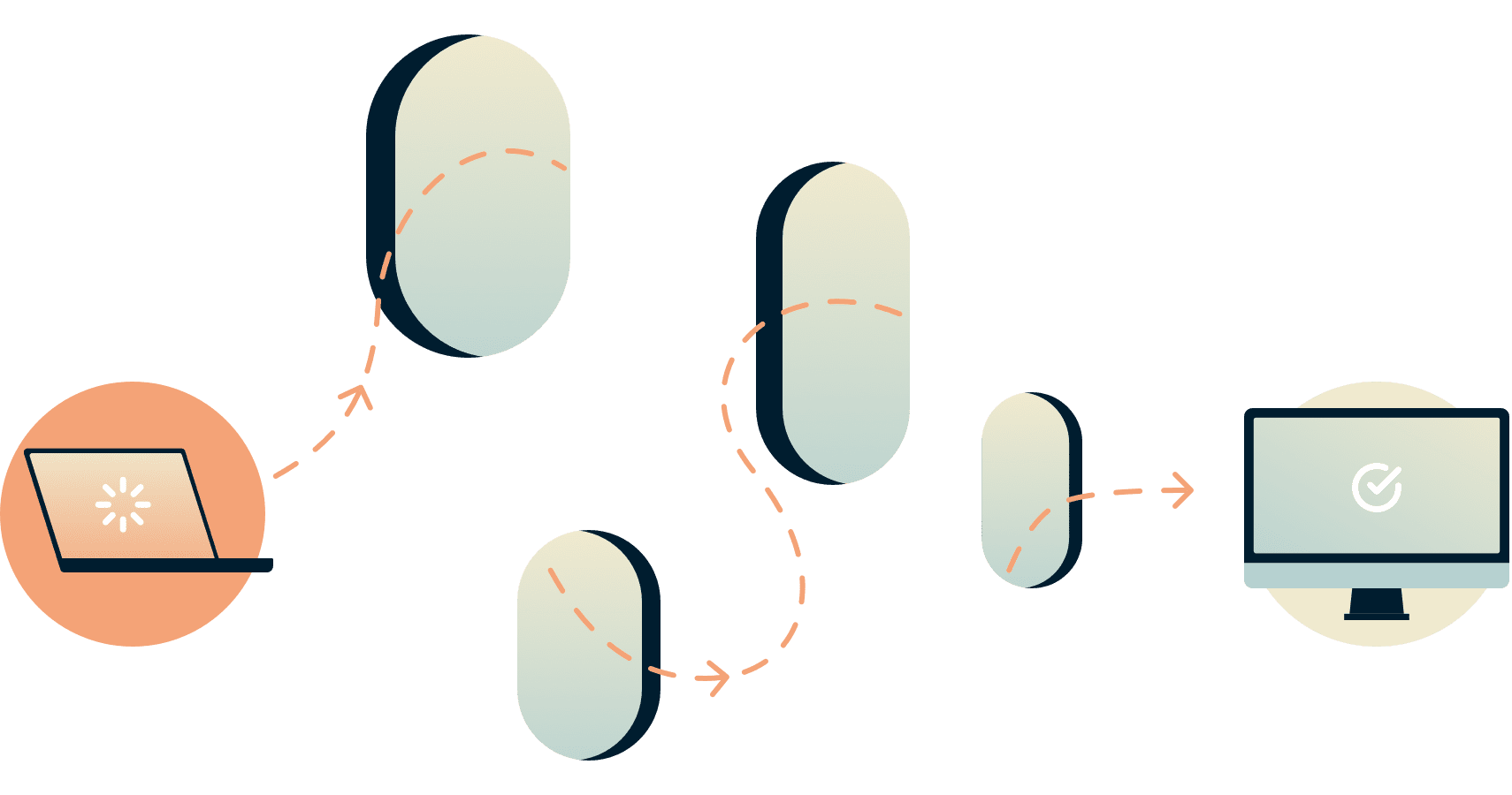 La connexion de l'ordinateur portable passe par différents trous pour atteindre un autre ordinateur.