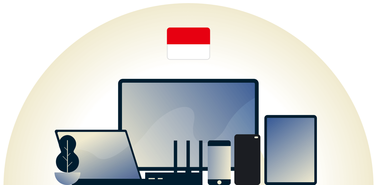 Indonesien VPN schützt eine Vielzahl von Geräten.