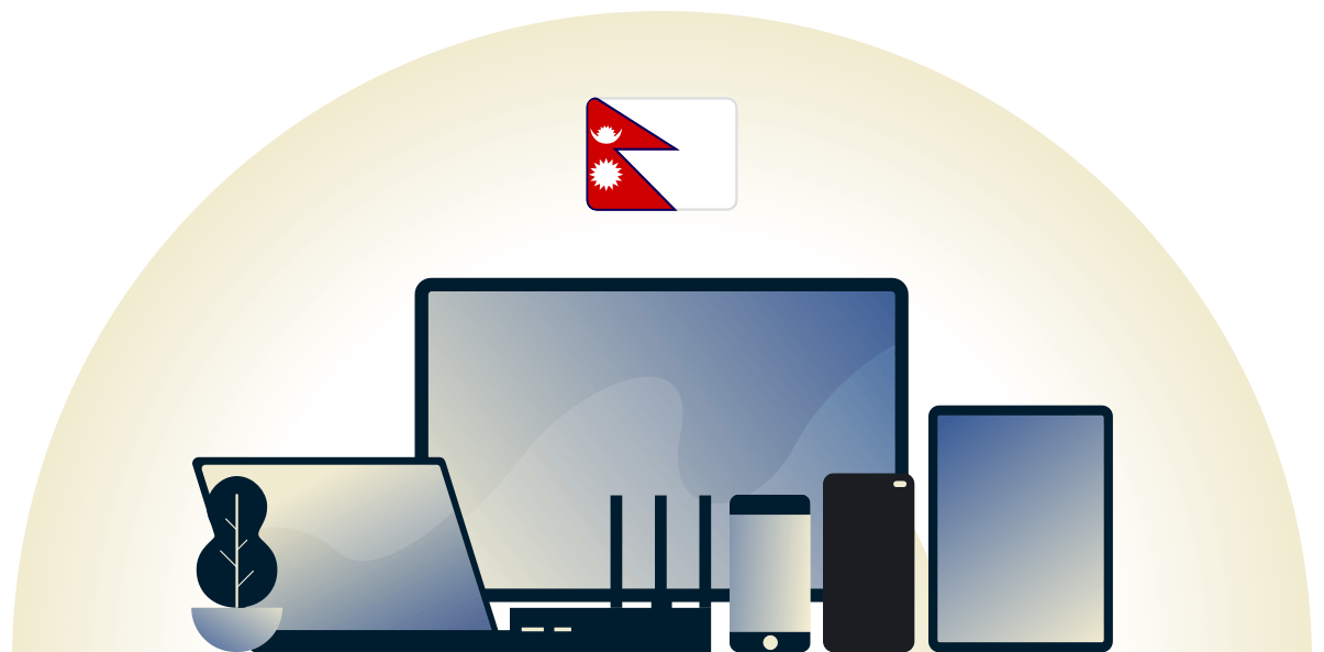 Nepal VPN chroniący różne urządzenia.