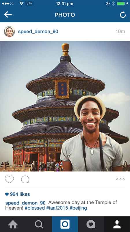 instagram tourists at iaaf worlds