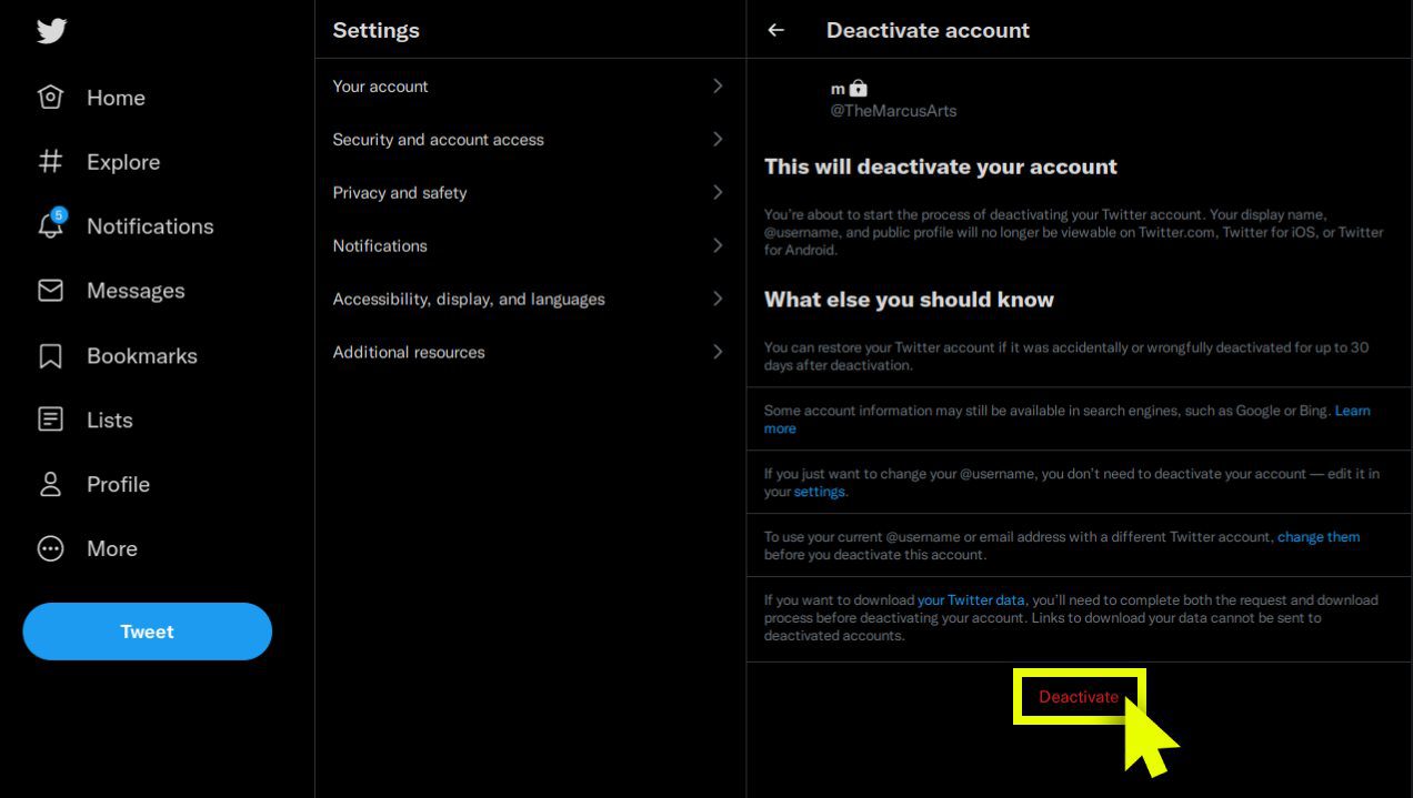 Deactivate your Twitter account.