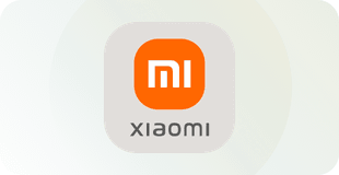 Xiaomi-logo på klar bakgrunn