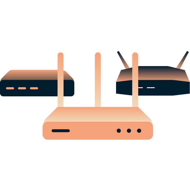 Три разных роутера.